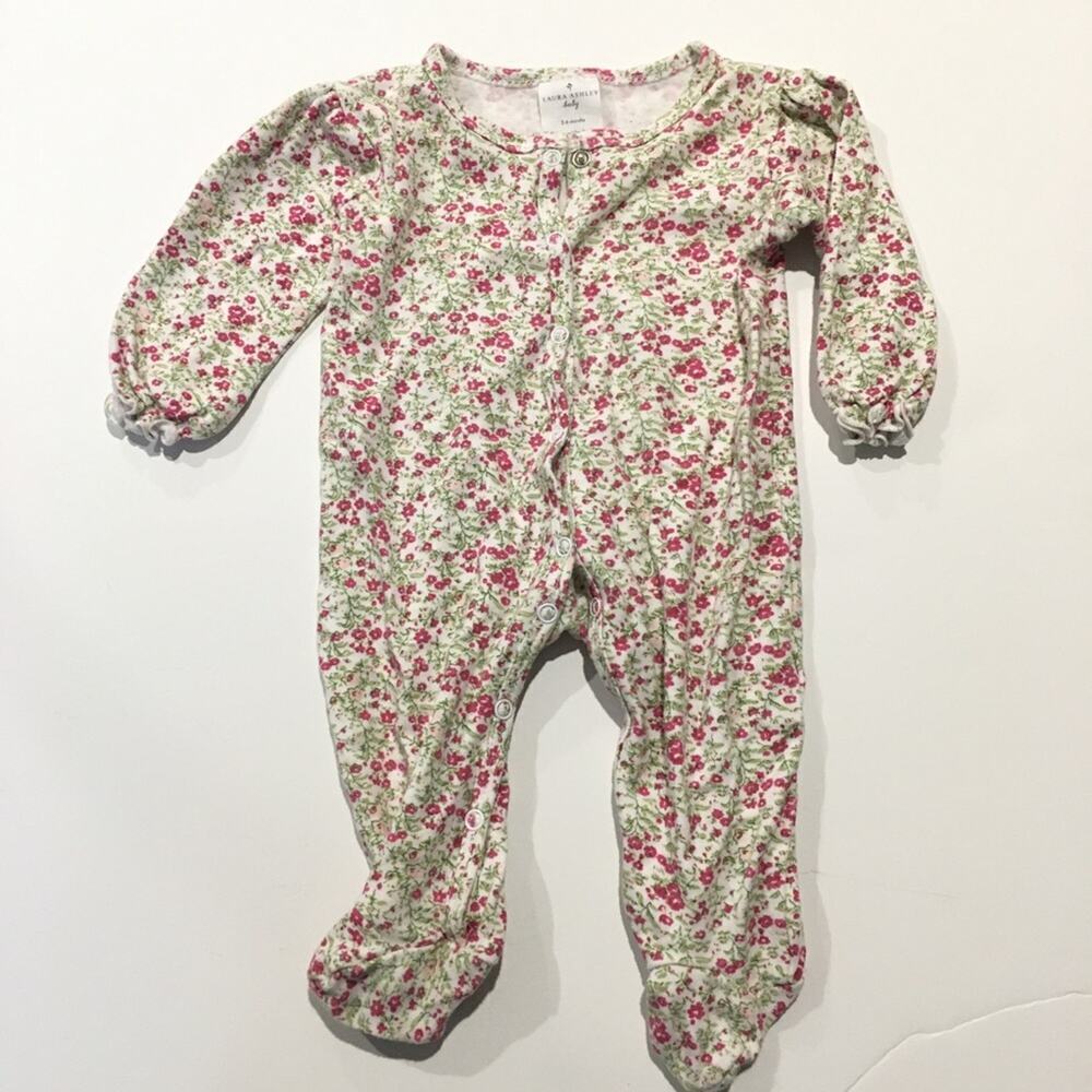 Laura Ashley Baby Girl Romper sz 3-6 Sleeper One Piece